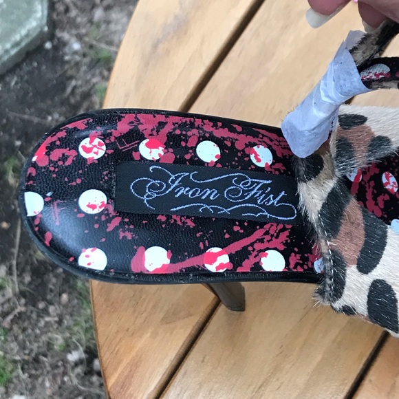 Iron Fist☀️Love Bites leopard print slingback platform heels - Picture 6 of 12